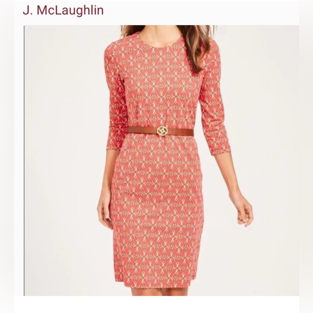 J Mclaughlin - Sofia - Red And Gold Patterned Mid… - image 4